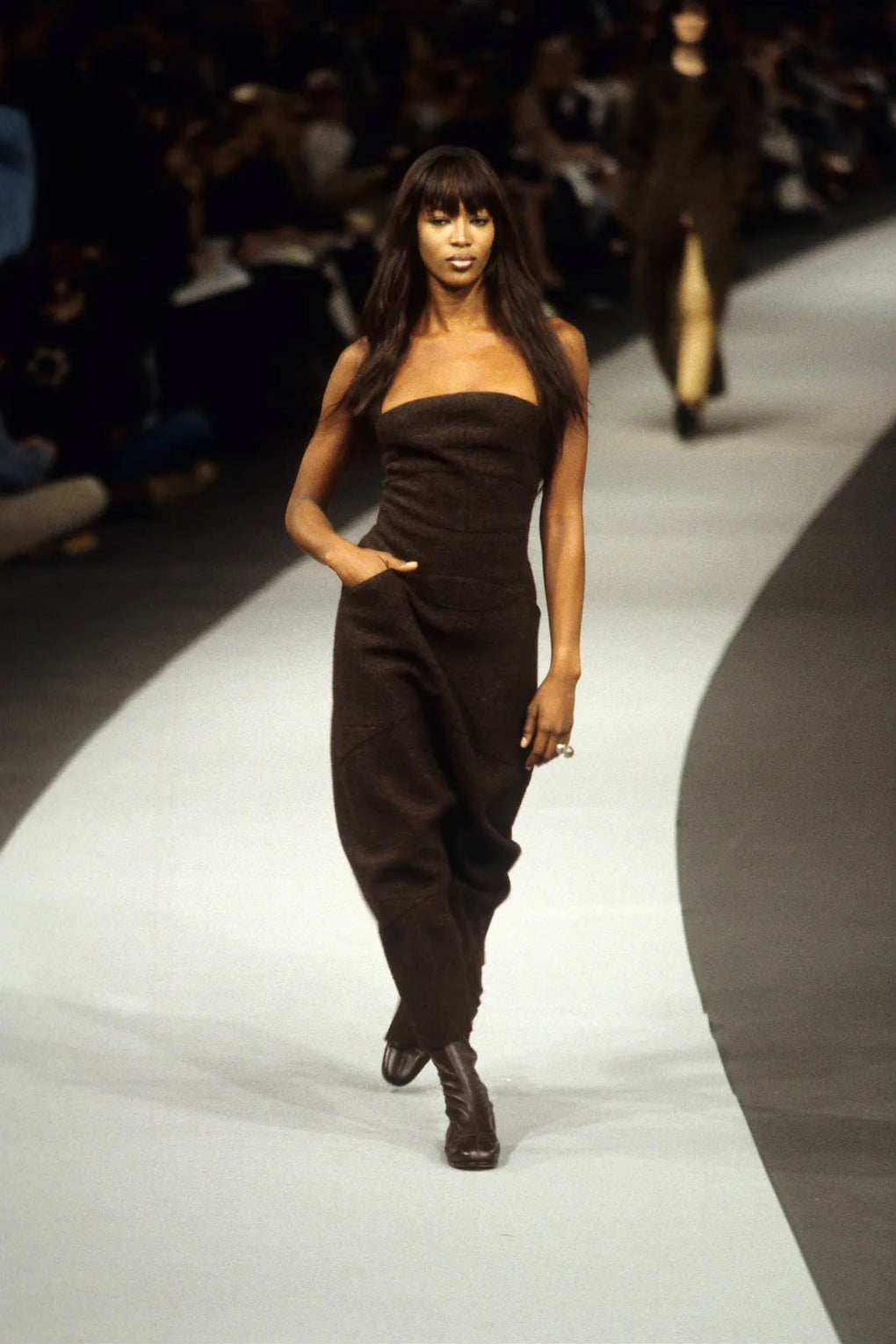 CHANEL BLACK WOOL MAXI DRESS