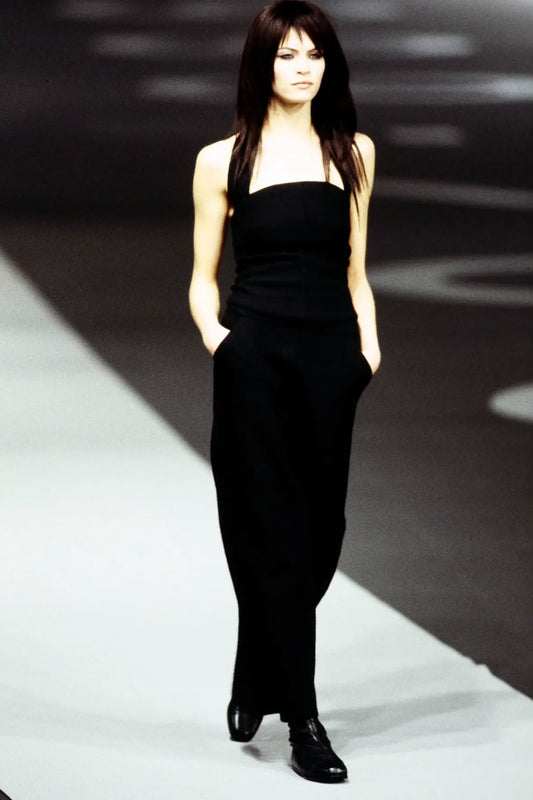 CHANEL BLACK WOOL MAXI DRESS