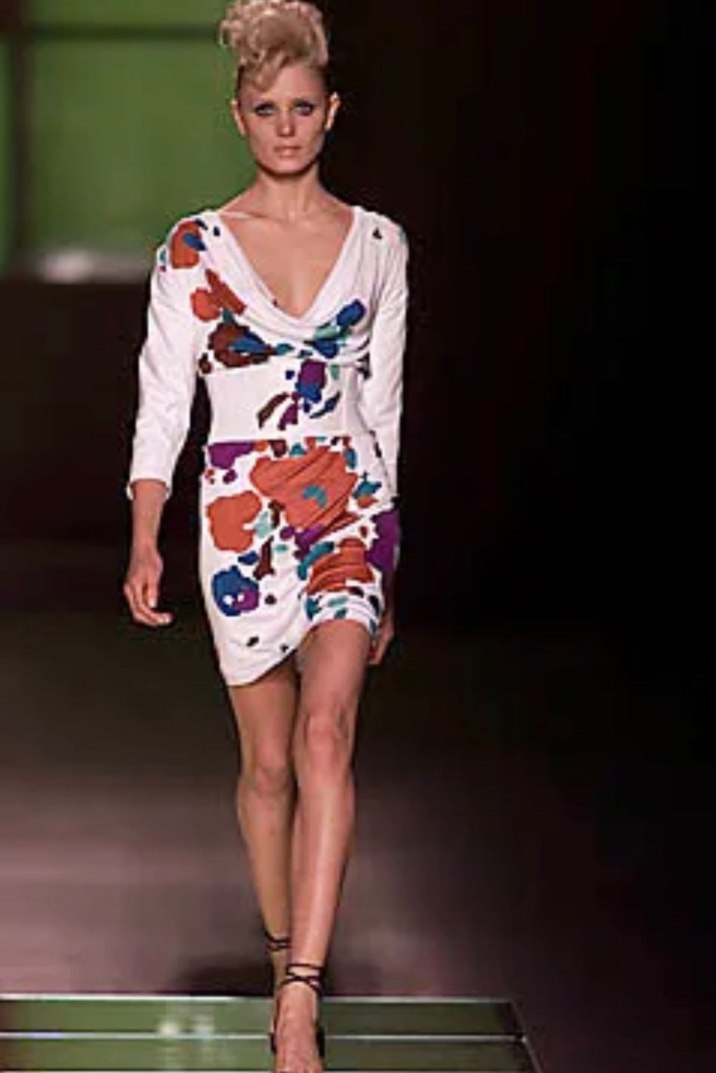 GIANNI VERSACE S/S 2001 WHITE SILK DRESS