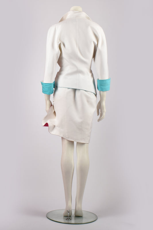 THIERRY MUGLER COUTURE WHITE SKIRT SUIT