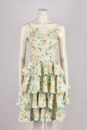 UNGARO FLORAL TIERED DRESS