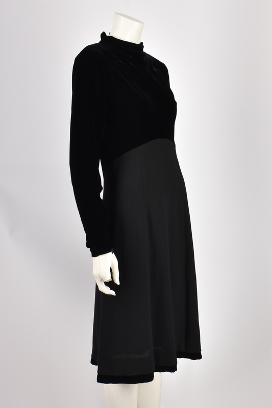1970's YVES SAINT LAURENT SILK VELVET DRESS