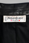YVES SAINT LAURENT BLACK LEATHER SKIRT SUIT