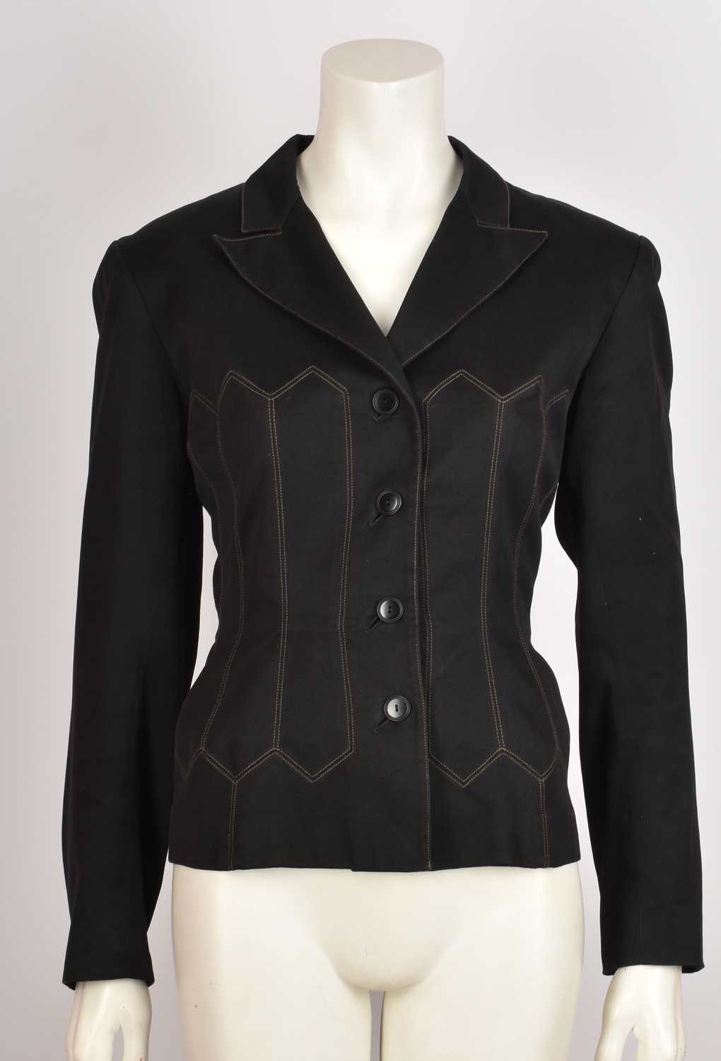 ALAIA BLACK DENIM STITCHED JACKET