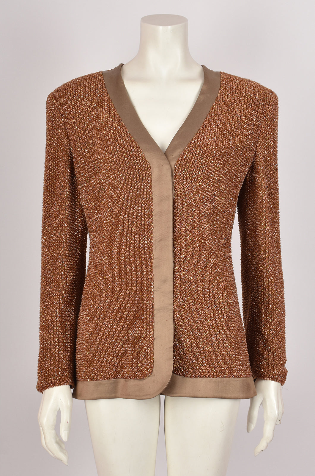 GIORGIO ARMANI CRYSTAL ENCRUSTED BROWN JACKET