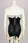 1960's BLACK AND WHITE LACE STRAPLESS CORSET