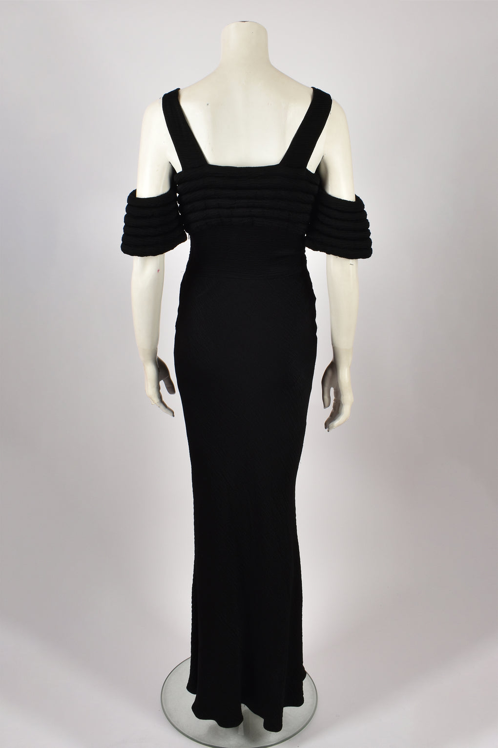 1930's OFF THE SHOULDER BLACK GOWN