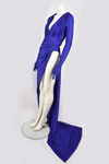 BALENCIAGA FALL 2020 RTW BLUE WRAP GOWN W/ GLOVES