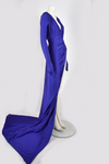 BALENCIAGA FALL 2020 RTW BLUE WRAP GOWN W/ GLOVES