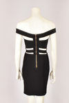 BALMAIN BLACK CUTOUT BANDAGE DRESS