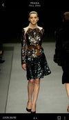 PRADA FALL 2002 BLUE SEQUIN SKIRT