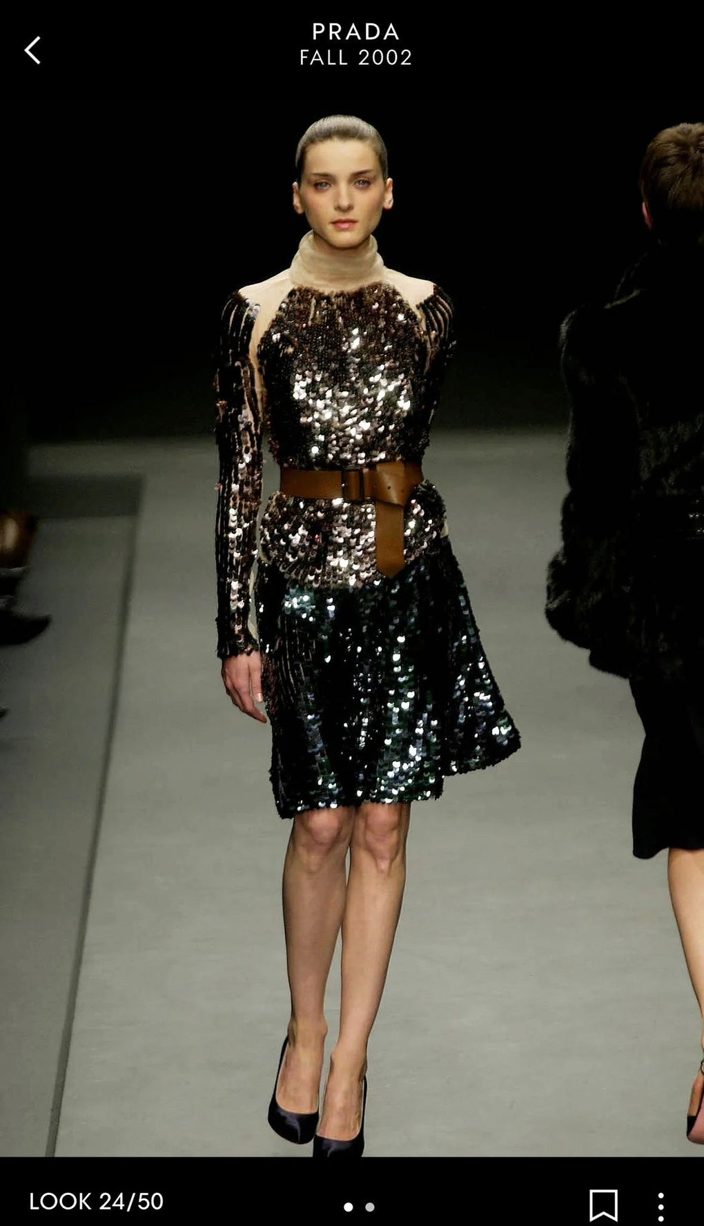 PRADA FALL 2002 BLUE SEQUIN SKIRT