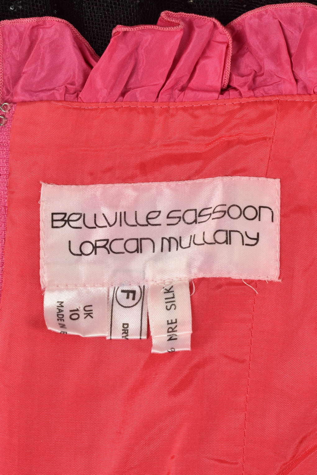 BELLVILLE SASSON HOT PINK AND BLACK DRESS WITH BOWS
