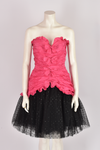 BELLVILLE SASSON HOT PINK AND BLACK DRESS WITH BOWS