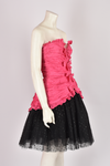 BELLVILLE SASSON HOT PINK AND BLACK DRESS WITH BOWS