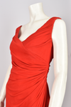 BELLEVILLE SASSOON RUCHED RED GOWN
