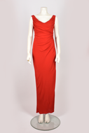 BELLEVILLE SASSOON RUCHED RED GOWN