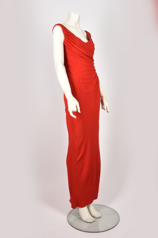 BELLEVILLE SASSOON RUCHED RED GOWN