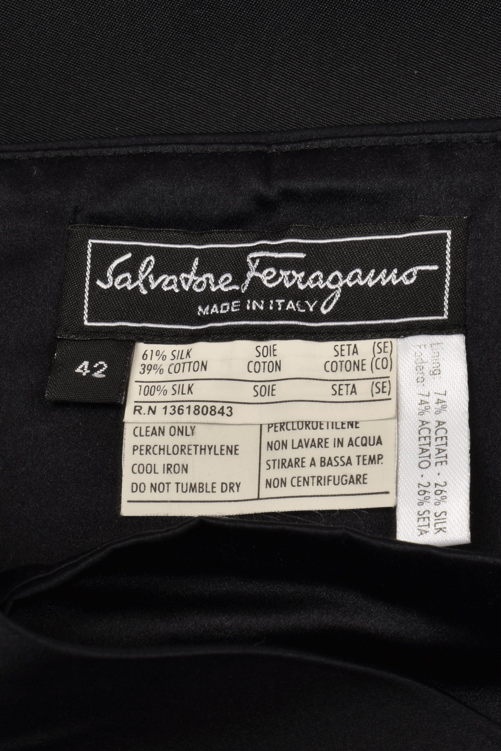FERRAGAMO SILK BLACK MAXI SKIRT