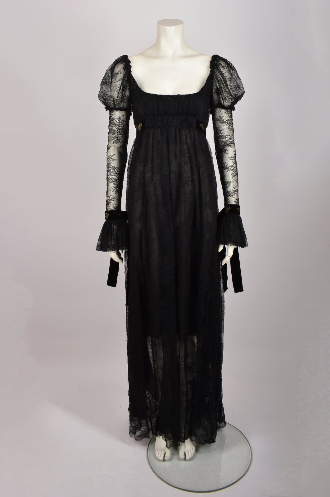 PHILOSOPHY LONG BLACK LACE DRESS