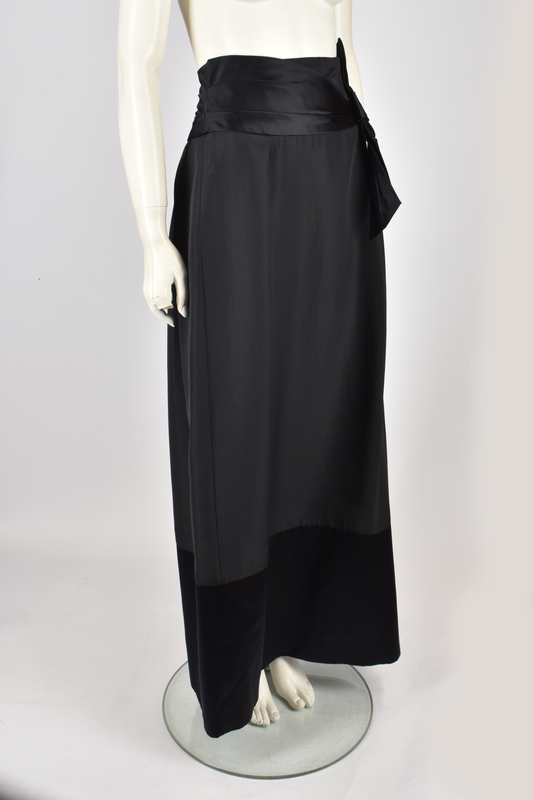 FERRAGAMO SILK BLACK MAXI SKIRT
