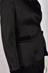 MOSCHINO BLACK SATIN AND VELVET SUIT