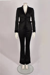 MOSCHINO BLACK SATIN AND VELVET SUIT