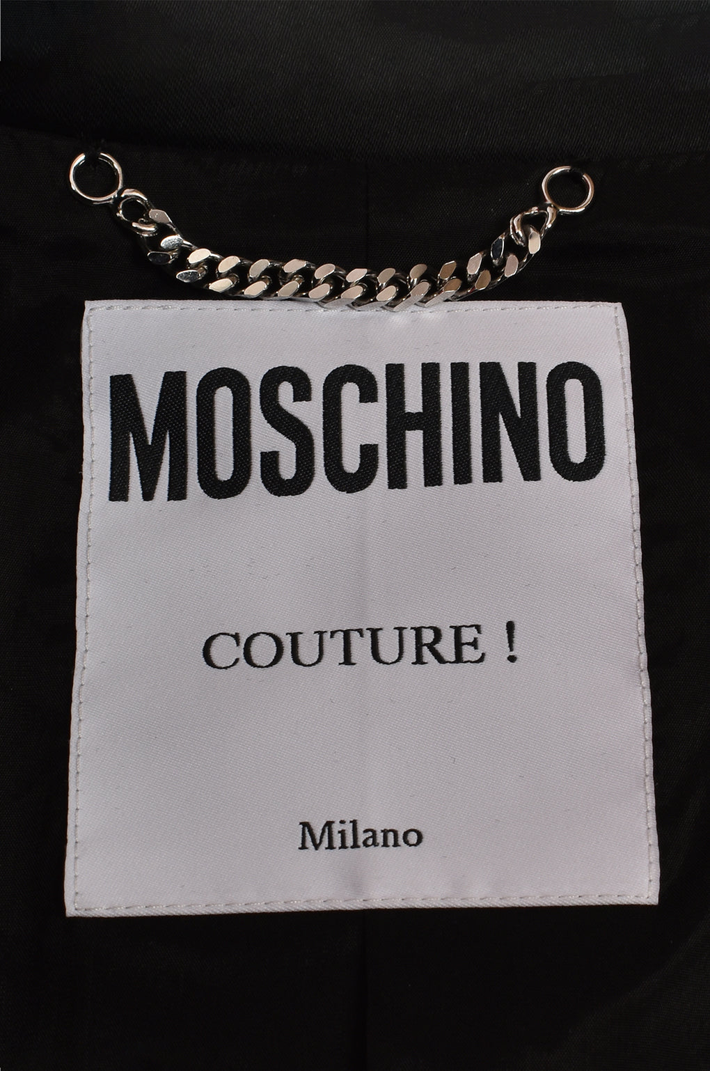 MOSCHINO BLACK SATIN AND VELVET SUIT