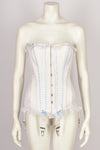 1960's BLUE AND WHITE STRAPLESS CORSET