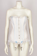 1960's BLUE AND WHITE STRAPLESS CORSET