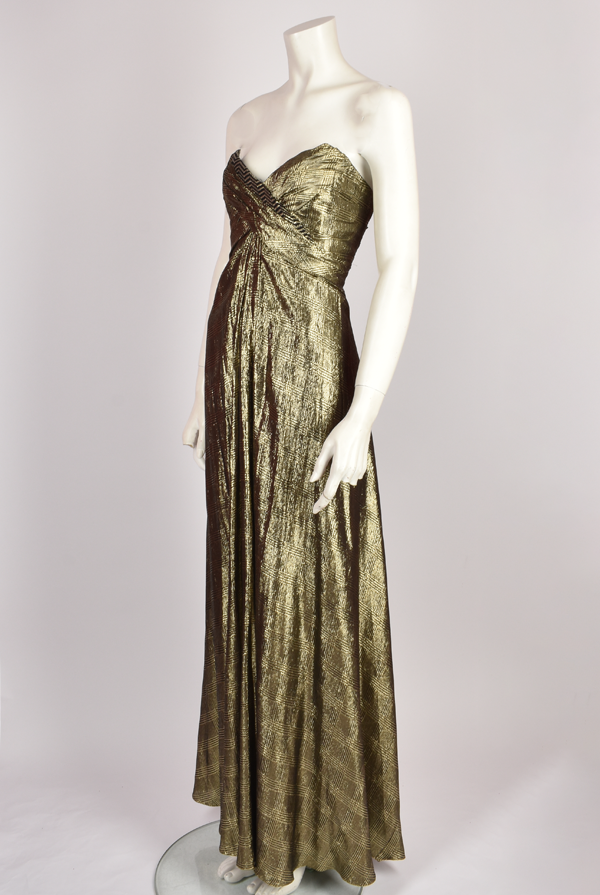 BOB MACKIE GOLD HOUNDSTOOTH STRAPLESS DRESS Found And Vision BOB MACKIE GOLD HOUNDSTOOTH STRAPLESS DRESS Found And Vision