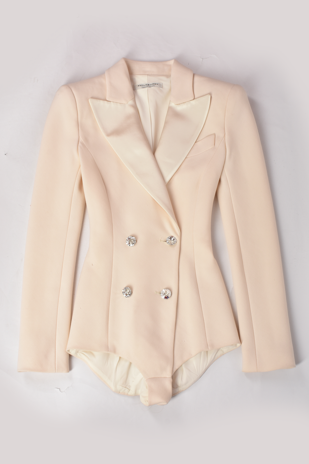 PHILOSOPHY CREAM BODYSUIT WITH DIAMOND