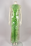 BOTTEGA VENETA A/W 2022 RUNWAY GREEN DEGRADE DRESS WITH SPOTS