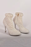 LOUIS VUITTON WHITE LACE MID-BOOTS