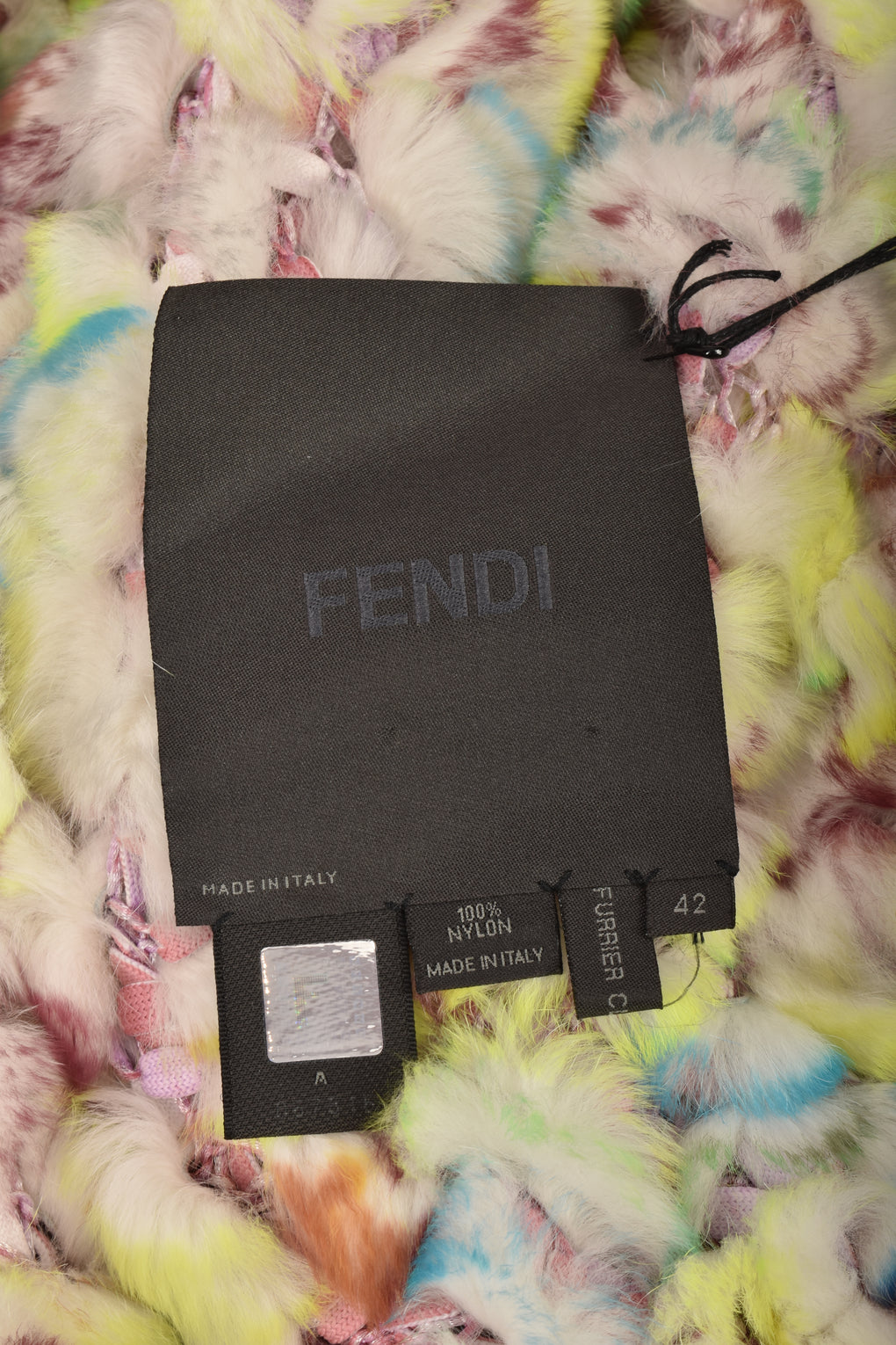 FENDI DYED RABBIT FUR CROPPED JACKET