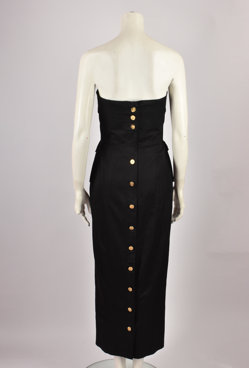 CHANEL 1990's BLACK STRAPLESS DRESS