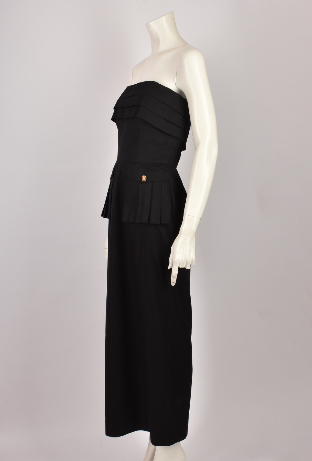 CHANEL 1990's BLACK STRAPLESS DRESS