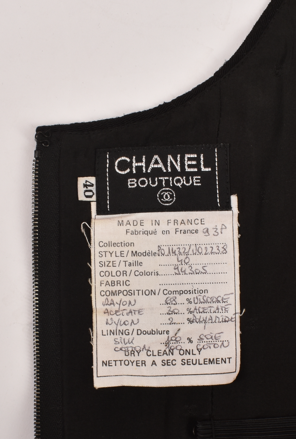 CHANEL S/S 1993 RUNWAY TUXEDO CORSET