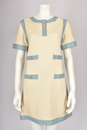 CHANEL S/S 2007 DENIM AND CREAM MINI DRESS