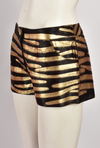 CHANEL CRUISE 2001 METALLIC TIGER LEATHER PATCHWORK SHORTS