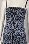 DOLCE&GABANNA BLUE LEOPARD PRINT DRESS
