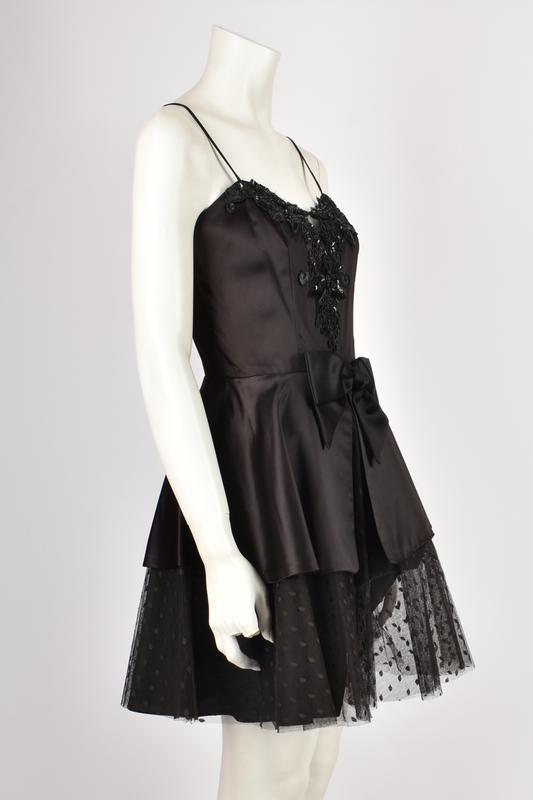 KAREN OKADA BLACK COCKTAIL DRESS