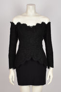ANTONY PRICE BLACK LACE CORSET OFF-THE-SHOULDER