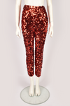 DOLCE & GABBANA RED SEQUIN TROUSERS