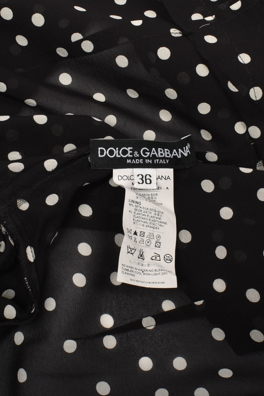 DOLCE & GABBANA POLKA DOT SHEER MIDI DRESS