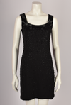 DONNA KARAN EMBELLISHED BLACK MINI DRESS