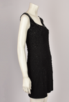 DONNA KARAN EMBELLISHED BLACK MINI DRESS