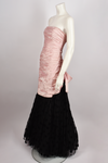 BELLEVILLE SASSOON STRAPLESS RUCHED PINK AND BLACK GOWN