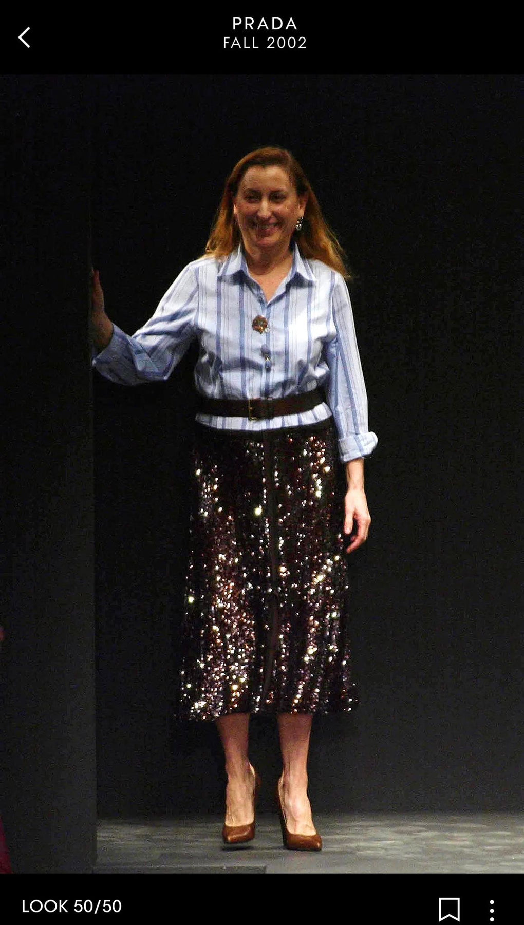 PRADA FALL 2002 BLUE SEQUIN SKIRT