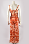 JEAN PAUL GAULTIER ORANGE MESH TOP AND TROUSERS